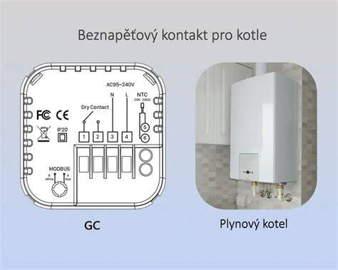 Termostat a ohrievač v kotle