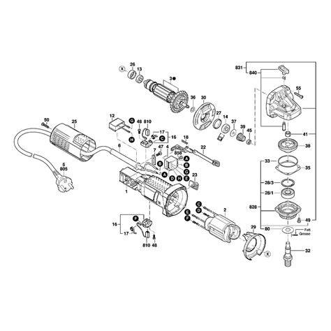 Schéma ochranného krytu a systému chladenia motora Bosch GWS 750