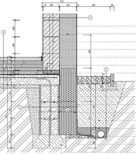 Detail prechodu potrubia cez základovú stenu s izoláciou