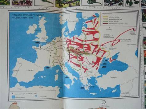 Mapa postupu Červenej armády na južnej Morave v apríli 1945