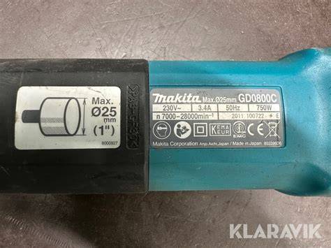 Graf znázorňujúci rozsah otáčok priamej brúsky Makita GD0800C a jej rôzne aplikácie