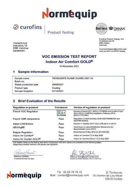Eurofins Gold certifikát kvality vzduchu v interiéri