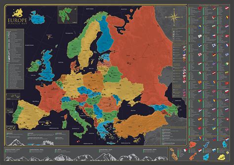Mapa Európy s vyznačenými krajinami EÚ/EHP