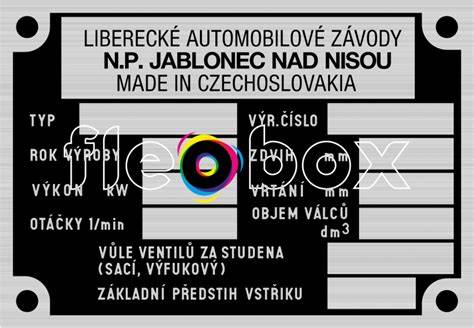 Proces získania podkladov pre výrobný štítok od pôvodného výrobcu