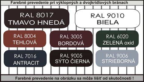 Paleta farebných prevedení pre dvere Klasik