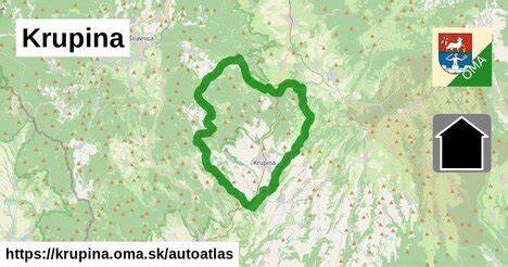 Mapa Krupiny s označením rozvojových projektov