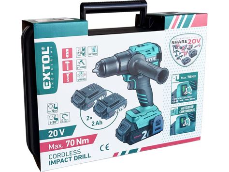 Extol Industrial aku vŕtačka s príklepom v akcii