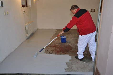 renovácia betónovej podlahy v garáži farebným náterom