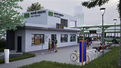 Vizualizácia nového Terminálu integrovanej osobnej prepravy v Novom Meste nad Váhom