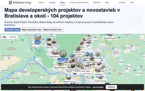 Mapa realizovaných projektov ČOV
