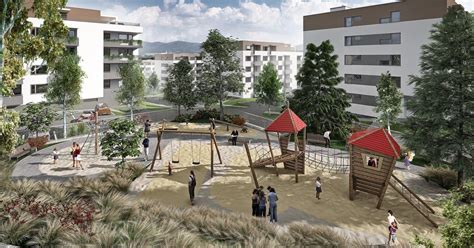 Vizualizácia moderného detského ihriska alebo oddychovej zóny