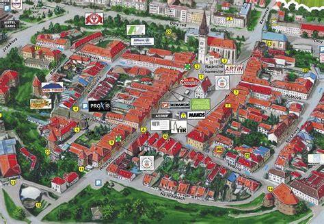 Mapa okolia Banskej Bystrice s vyznačenými obcami Králiky a Tajov