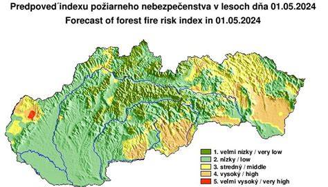 Mapa požiarneho nebezpečenstva v lesoch Slovenska