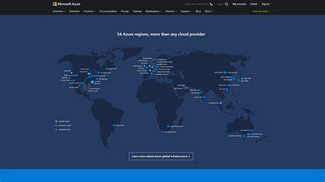 Mapa: Globálna sieť dátových centier Microsoft Azure