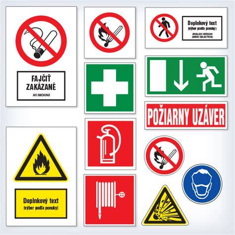 bezpečnostné piktogramy pre garáž