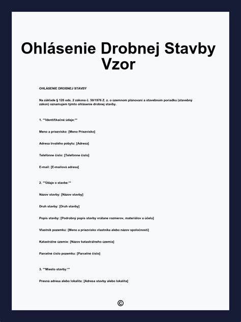 Dokumenty potrebné pre ohlásenie stavebnému úradu