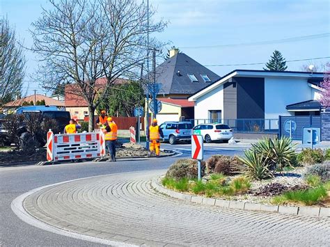 Schéma prvej etapy prác na okružnej križovatke