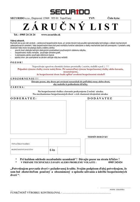 Certifikáty kvality a záručný list ATTACK