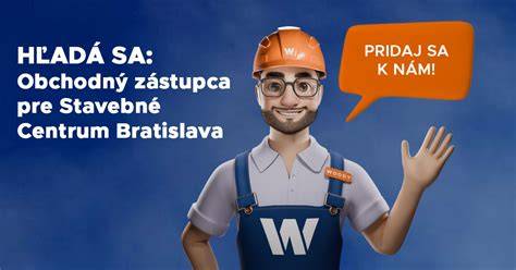 Budova stavebnín s logom Stavebniny Široké