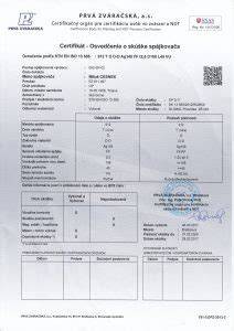 Certifikát o rázovej skúške zábradlia