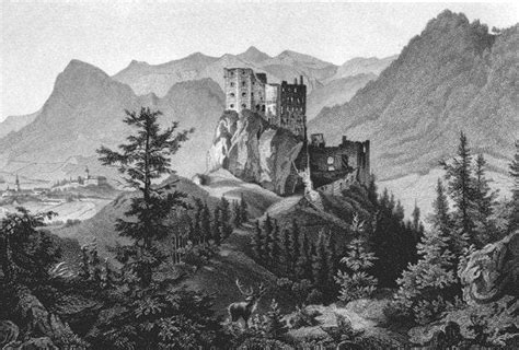 Fotografia Trenčianskeho hradu po požiari v roku 1790