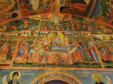 Detail dobovej fresky v kaštieli
